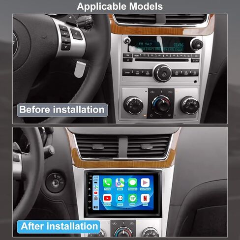 ترقية راديو السيارة 5G WiFi لسيارة Chevy Chevolet Malibu 2008 2009 2010 2011 2012، وحدة رأس ستيريو بشاشة لمس 7 بوصة مع Carplay Android Auto GPS Navigation FM Bluetooth SWC HD كاميرا احتياطية in Kuwait