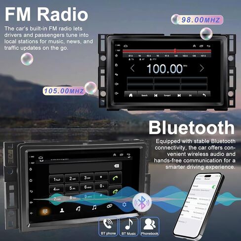 ترقية راديو السيارة 5G WiFi لسيارة Chevy Chevolet Malibu 2008 2009 2010 2011 2012، وحدة رأس ستيريو بشاشة لمس 7 بوصة مع Carplay Android Auto GPS Navigation FM Bluetooth SWC HD كاميرا احتياطية in Kuwait