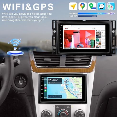 ترقية راديو السيارة 5G WiFi لسيارة Chevy Chevolet Malibu 2008 2009 2010 2011 2012، وحدة رأس ستيريو بشاشة لمس 7 بوصة مع Carplay Android Auto GPS Navigation FM Bluetooth SWC HD كاميرا احتياطية in Kuwait
