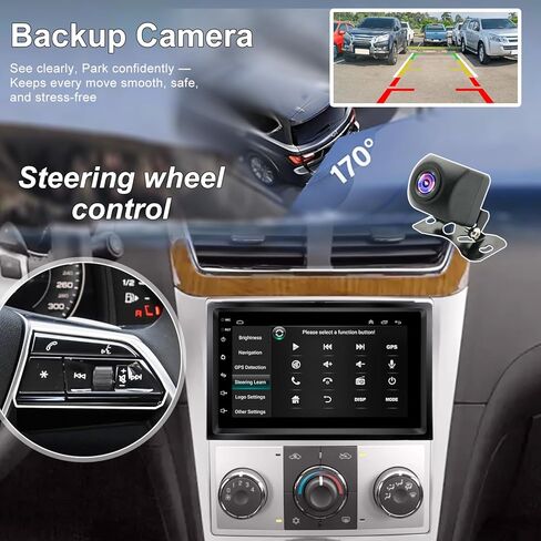 ترقية راديو السيارة 5G WiFi لسيارة Chevy Chevolet Malibu 2008 2009 2010 2011 2012، وحدة رأس ستيريو بشاشة لمس 7 بوصة مع Carplay Android Auto GPS Navigation FM Bluetooth SWC HD كاميرا احتياطية in Kuwait