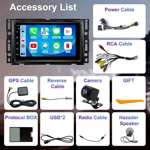 ترقية راديو السيارة 5G WiFi لسيارة Chevy Chevolet Malibu 2008 2009 2010 2011 2012، وحدة رأس ستيريو بشاشة لمس 7 بوصة مع Carplay Android Auto GPS Navigation FM Bluetooth SWC HD كاميرا احتياطية in Kuwait