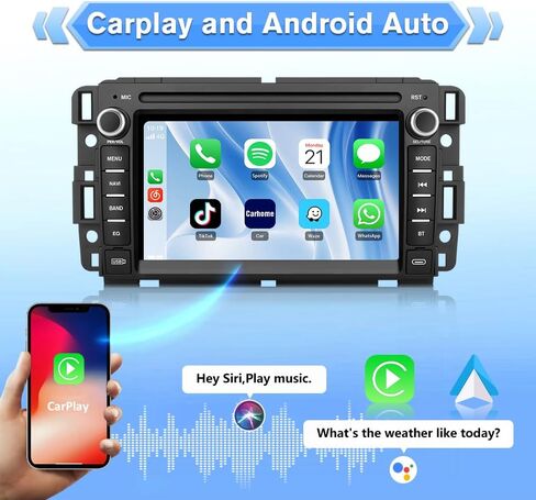راديو سيارة AWESAFE 4Core 64GB لسيارة Chevy Silverado 1500 Tahoe GMC Sierra Acadia 2007-2013، وحدة رأس شاشة تعمل باللمس 7 بوصة مع نظام Android يدعم CarPlay Android Auto AM FM Bluetooth in Saudi Arabia