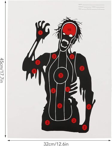 Alomejor Zombie Target, Archery Shooting Targets Paper, Pack of 10 Heavy Copper Sheet Paper Targets for Shooting Range Practice (17.7x12.6in) in Saudi Arabia