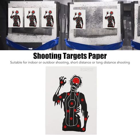 Alomejor Zombie Target, Archery Shooting Targets Paper, Pack of 10 Heavy Copper Sheet Paper Targets for Shooting Range Practice (17.7x12.6in) in Saudi Arabia