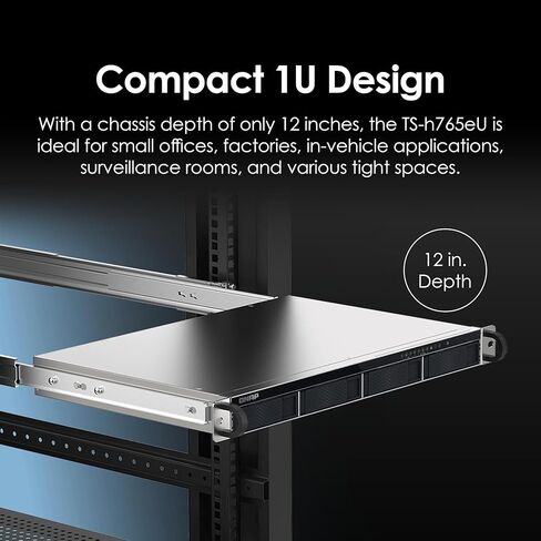 QNAP TS-h765eU-8G-US 1U Short-Depth 4-Bay NAS with 3 x E1.S/M.2 PCIe NVMe Slots in Saudi Arabia
