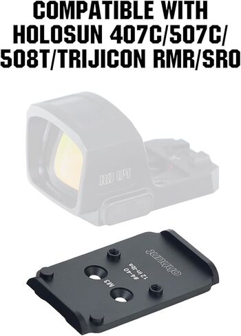 ohhunt Optic Adapter Plate Compatible with Glock 17 19 MOS | Compatible with Trijicon RMR/SRO, Osight X, Holosun 407C/507C/508C/508T in Saudi Arabia