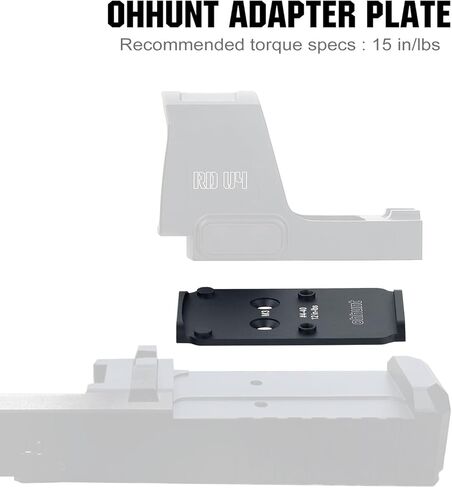 ohhunt Optic Adapter Plate Compatible with Glock 17 19 MOS | Compatible with Trijicon RMR/SRO, Osight X, Holosun 407C/507C/508C/508T in Saudi Arabia
