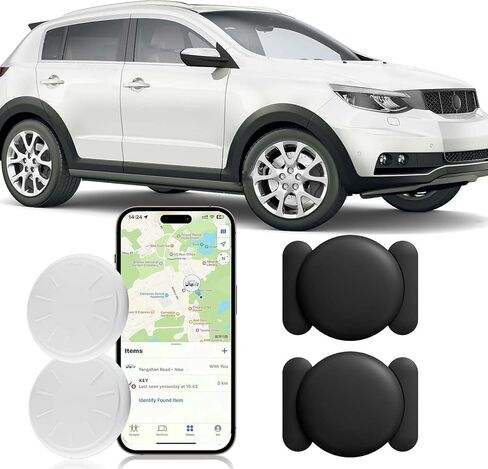 GPS Tracker for Vehicles, 2PCS MINI Tracker Device for Vehicles, Real Time Magnetic Car Tracker, Work with Find My (iOS Only), No Monthly Fee Car Tracker Device Hidden for Cars Kids Dogs, Waterproof in Saudi Arabia