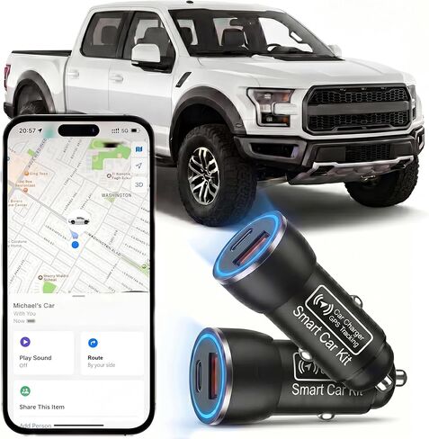Undetectable GPS Tracker for Vehicles with Charging Port, Car Trackers for Anti-Theft & Parking Location, Real-Time Tracking Devices for Cars, No Monthly Fee/No SIM Card, for Family& Fleets（iOS Only） in Saudi Arabia