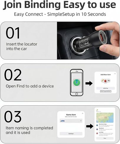 Undetectable GPS Tracker for Vehicles with Charging Port, Car Trackers for Anti-Theft & Parking Location, Real-Time Tracking Devices for Cars, No Monthly Fee/No SIM Card, for Family& Fleets（iOS Only） in Saudi Arabia