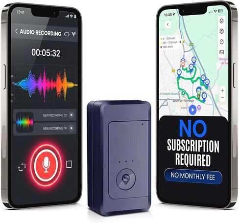 Magnetic GPS Tracker for Vehicles No Subscription, no Monthly fee – Car Tracking Device Hidden – Audio Recording, Waterproof IP65 – Worldwide Coverage with SIM Card Included in Saudi Arabia