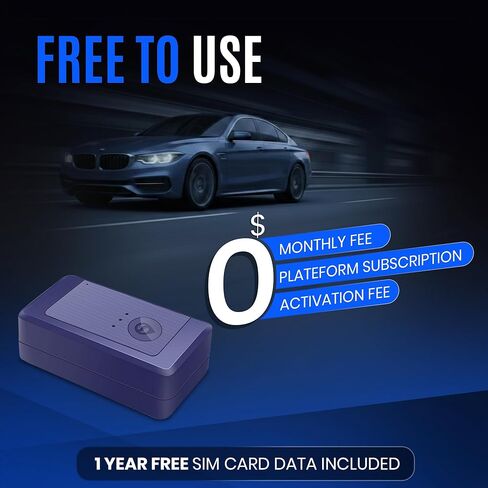 Magnetic GPS Tracker for Vehicles No Subscription, no Monthly fee – Car Tracking Device Hidden – Audio Recording, Waterproof IP65 – Worldwide Coverage with SIM Card Included in Saudi Arabia