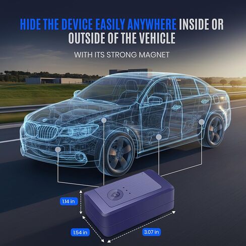 Magnetic GPS Tracker for Vehicles No Subscription, no Monthly fee – Car Tracking Device Hidden – Audio Recording, Waterproof IP65 – Worldwide Coverage with SIM Card Included in Saudi Arabia