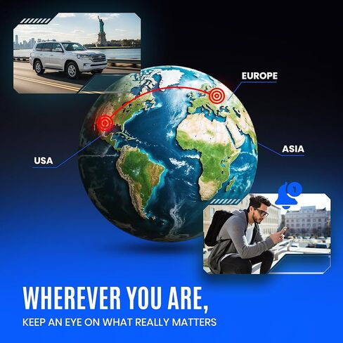 Magnetic GPS Tracker for Vehicles No Subscription, no Monthly fee – Car Tracking Device Hidden – Audio Recording, Waterproof IP65 – Worldwide Coverage with SIM Card Included in Saudi Arabia