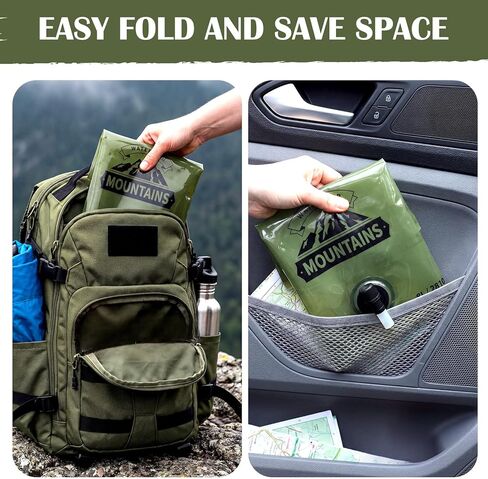 LemonRoad 8 Pack Collapsible Water Container 2.1 Gallon 8L Foldable Water Storage Bag with Spigot, Sturdy Leakproof Jug for Camping, Hiking, Emergency (Green) in Saudi Arabia
