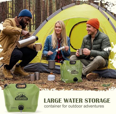 LemonRoad 8 Pack Collapsible Water Container 2.1 Gallon 8L Foldable Water Storage Bag with Spigot, Sturdy Leakproof Jug for Camping, Hiking, Emergency (Green) in Saudi Arabia