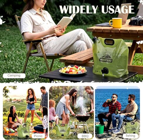 LemonRoad 8 Pack Collapsible Water Container 2.1 Gallon 8L Foldable Water Storage Bag with Spigot, Sturdy Leakproof Jug for Camping, Hiking, Emergency (Green) in Saudi Arabia