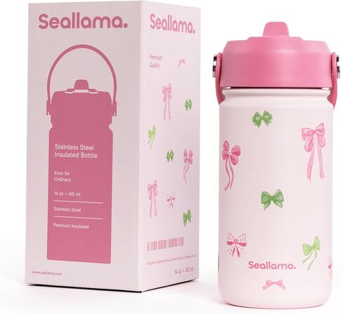 Seallama. Kids Water Bottle – 14 oz Stainless Steel Tumbler with Straw Lid, Vacuum Insulated Double Wall Travel Cup, Leak-Proof Reusable Drink Bottle for School & Everyday Hydration (Jet Set Go) in Saudi Arabia