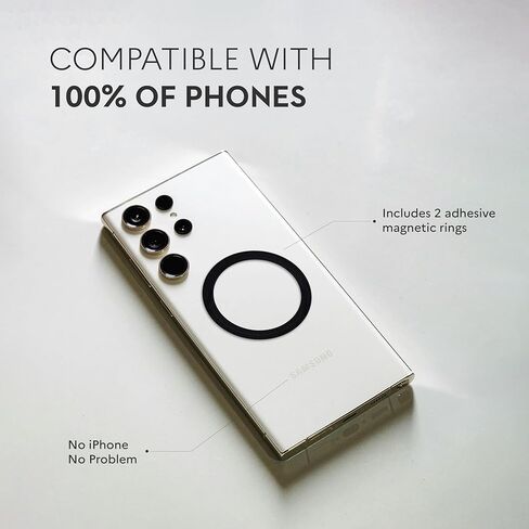Well & Body Insulated Magnetic Water Bottle Magnet'O 25 oz | Stainless Steel, Compatible with MagSafe, Adjustable Angle, Leak-Proof, BPA-Free, Tripod-Ready, Gym, CrossFit, Fitness [Cream Edition] in Saudi Arabia