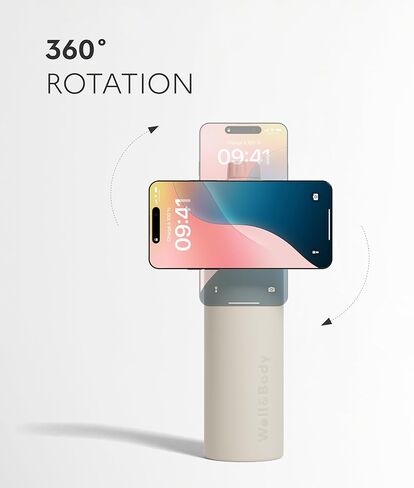 Well & Body Insulated Magnetic Water Bottle Magnet'O 25 oz | Stainless Steel, Compatible with MagSafe, Adjustable Angle, Leak-Proof, BPA-Free, Tripod-Ready, Gym, CrossFit, Fitness [Cream Edition] in Saudi Arabia