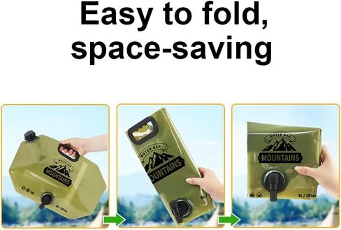 Collapsible Water Container with Spigot, 2.1Gallon(8L) Water Storage Bag, Large Capacity Camping Water Container Bag for Hiking & Outdoor Travel, Military Green in Saudi Arabia