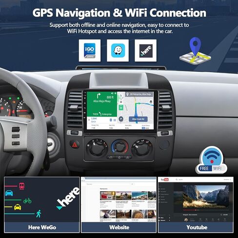 Radio 8-Core 2+64GB للسيارة لعام 2004-2010 NISSAN FRONTIER STEREO مع CARPLAY اللاسلكي Android Auto 9 " in Kuwait