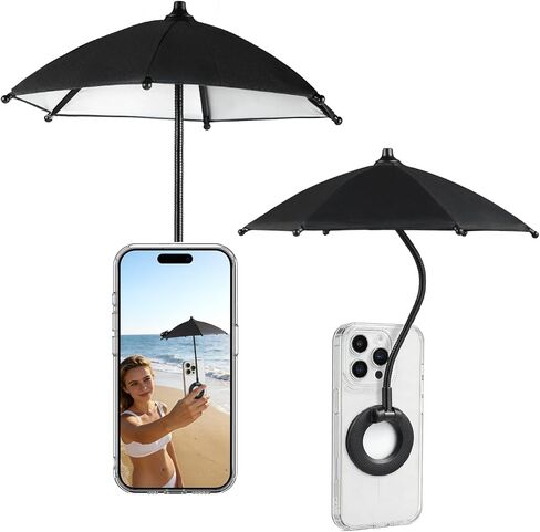 OUTXE Magnetic Phone Umbrella, 2026 Upgrade Sun Shade | Mini Universal for Cell iPhone Android Kindle (Black) in Saudi Arabia