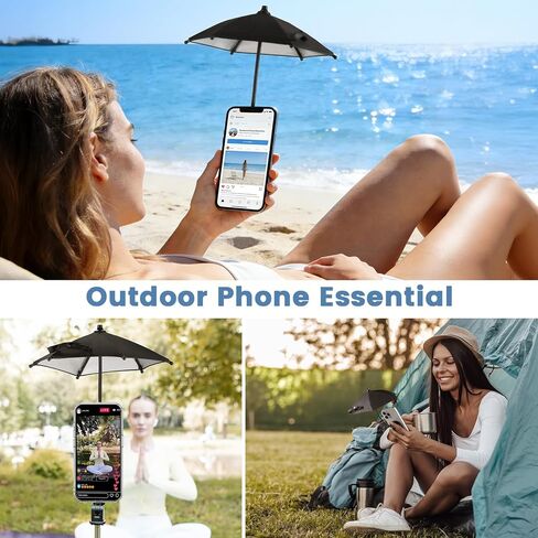 OUTXE Magnetic Phone Umbrella, 2026 Upgrade Sun Shade | Mini Universal for Cell iPhone Android Kindle (Black) in Saudi Arabia