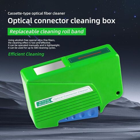 Fiber Optical Connector Cleaner Cassette, 1.25mm & 2.5mm Adapter, Reusable Fiber Connector Cleaner for LC/SC/FC/ST/MU/D4/MPO, 500+ Cleanings per Tape in Saudi Arabia