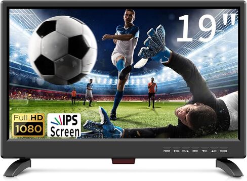 تلفزيون Feihe 19 بوصة HD LED بشاشة مسطحة 1080 بكسل IPS مع موالفات رقمية مزدوجة ATSC/HDMI/VGA/AV/USB، تلفزيون RV 12 فولت مدمج بمكبرات صوت مزدوجة مناسبة للمطبخ/RV/القافلة والقارب (ليس تلفزيونًا ذكيًا) in Kuwait
