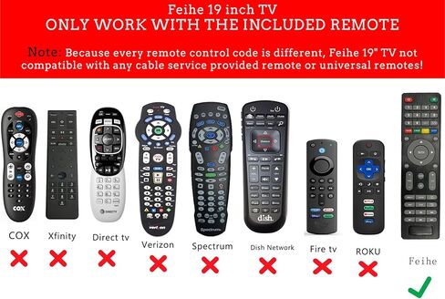 تلفزيون Feihe 19 بوصة HD LED بشاشة مسطحة 1080 بكسل IPS مع موالفات رقمية مزدوجة ATSC/HDMI/VGA/AV/USB، تلفزيون RV 12 فولت مدمج بمكبرات صوت مزدوجة مناسبة للمطبخ/RV/القافلة والقارب (ليس تلفزيونًا ذكيًا) in Kuwait