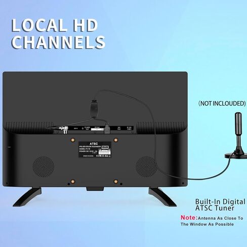 تلفزيون Feihe 19 بوصة HD LED بشاشة مسطحة 1080 بكسل IPS مع موالفات رقمية مزدوجة ATSC/HDMI/VGA/AV/USB، تلفزيون RV 12 فولت مدمج بمكبرات صوت مزدوجة مناسبة للمطبخ/RV/القافلة والقارب (ليس تلفزيونًا ذكيًا) in Kuwait