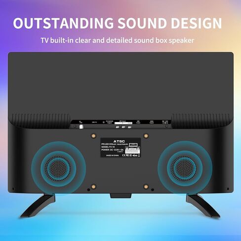 تلفزيون Feihe 19 بوصة HD LED بشاشة مسطحة 1080 بكسل IPS مع موالفات رقمية مزدوجة ATSC/HDMI/VGA/AV/USB، تلفزيون RV 12 فولت مدمج بمكبرات صوت مزدوجة مناسبة للمطبخ/RV/القافلة والقارب (ليس تلفزيونًا ذكيًا) in Kuwait
