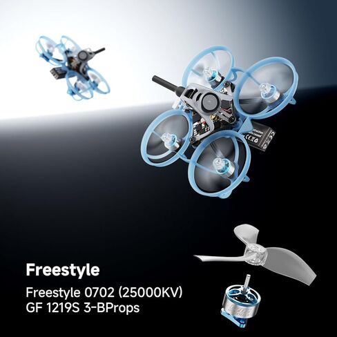 BETAFPV Air65 II Brushless Whoop Quadcopter, Ultralight Weight 1S 65mm Micro Drone with Matrix 1S 5IN1 II 12A FC, 0702 25000KV Motor, 1219S 3-B Prop, C03 Camera, Air II Canopy&Frame for FPV Freestyle in Saudi Arabia