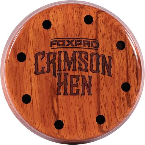 FOXPRO Crimson Hen Aluminum Turkey Pot Call - Aluminum Surface - One-Piece Ipe Striker - Realistic Turkey Sounds and Hen Sounds - Clucks, Purrs, Cuts - High-Volume, Quality, Durability - Made in USA in Saudi Arabia