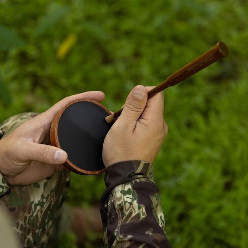 FOXPRO Crimson Hen Aluminum Turkey Pot Call - Aluminum Surface - One-Piece Ipe Striker - Realistic Turkey Sounds and Hen Sounds - Clucks, Purrs, Cuts - High-Volume, Quality, Durability - Made in USA in Saudi Arabia