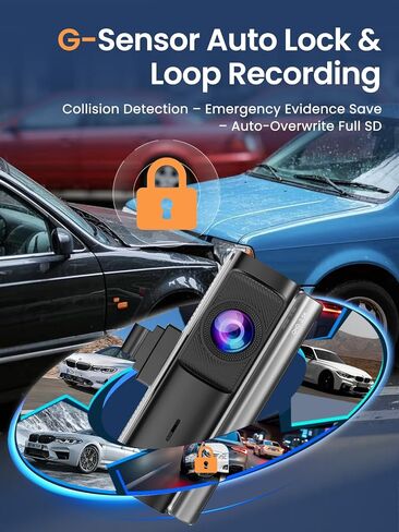 3 Channel Dash Cam, QHD 2.5K+1080P+1080P 3-Way Recording, WiFi Dash Camera with APP Control, 1440P Front+4 IR Lights, 24H Parking Mode with Time-Lapse, G-Sensor, Loop Recording,Free 64GB Card in Saudi Arabia
