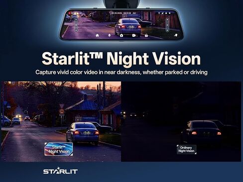 Pelsee S12 Native 4K + 2.5K Rear View Mirror Camera, Mirror Dash Cam w/ 8MP Sensor, Telephoto Lens, Color Night Vision, WiFi 6 30MB/s Download, GPS, 64GB Card Included, Backup Camera for Car Truck SUV in Saudi Arabia