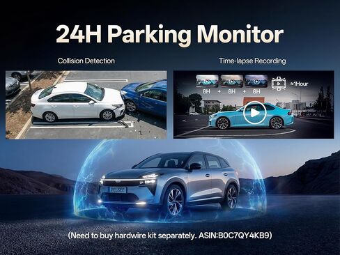 Pelsee S12 Native 4K + 2.5K Rear View Mirror Camera, Mirror Dash Cam w/ 8MP Sensor, Telephoto Lens, Color Night Vision, WiFi 6 30MB/s Download, GPS, 64GB Card Included, Backup Camera for Car Truck SUV in Saudi Arabia