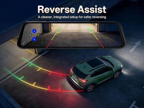 Pelsee S12 Native 4K + 2.5K Rear View Mirror Camera, Mirror Dash Cam w/ 8MP Sensor, Telephoto Lens, Color Night Vision, WiFi 6 30MB/s Download, GPS, 64GB Card Included, Backup Camera for Car Truck SUV in Saudi Arabia