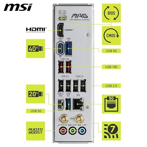 MSI MAG X870E Gaming MAX WiFi Motherboard, ATX - Supports AMD Ryzen 9000/8000 / 7000 Processors, AM5 - DDR5 Memory Boost (up to 8200+ MT/s OC), PCIe 5.0 x16, M.2 Gen5, Wi-Fi 7, 5G LAN in Saudi Arabia