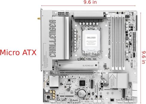 ASRock B860M Challenger WiFi White mATX Motherboard, Intel Core Ultra (Series 2), DDR5 8666+ (OC), PCIe 5.0, 2.5G LAN, WiFi 7, Dr.MOS in Saudi Arabia
