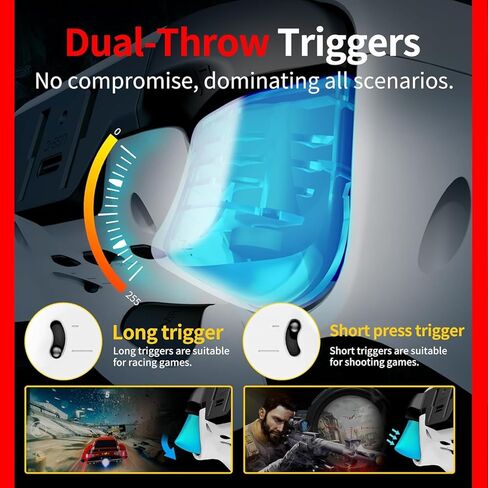 وحدة تحكم لاسلكية متوافقة مع وحدة تحكم PS5: عصا التحكم Hall Effect & Trigger، وحدة تحكم الألعاب الاحترافية مع مجدافين خلفيين، Macro & Turbo، بطارية 1000 مللي أمبير في الساعة، وقت تشغيل 16 ساعة، مستشعر حركة لأجهزة الكمبيوتر/iOS/Android in Saudi Arabia