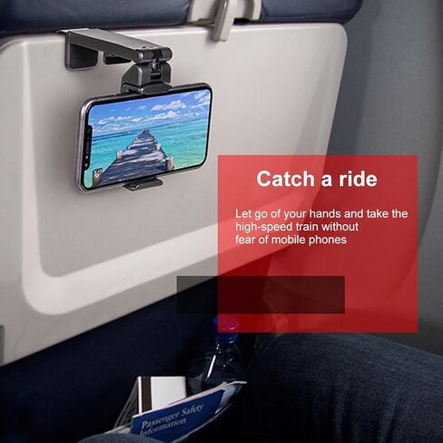 2 Pcs Universal Airplane Travel Phone Holder,Portable Phone Stand 360 Degree Rotaing Design Holder Foldable Pocket Size for Plane, Train, Work, Video and Desk(Color:Black) in Saudi Arabia