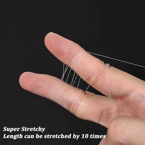 CRASPIRE 2 Rolls 656 Feet Nylon Fishing Thread Elastic Beading Wire White 0.2mm Stretchy Invisible Clear Hanging Sewing Line Cord Strings for Fishing Glass Seed Beads Jewelry DIY Making Accessories in Saudi Arabia