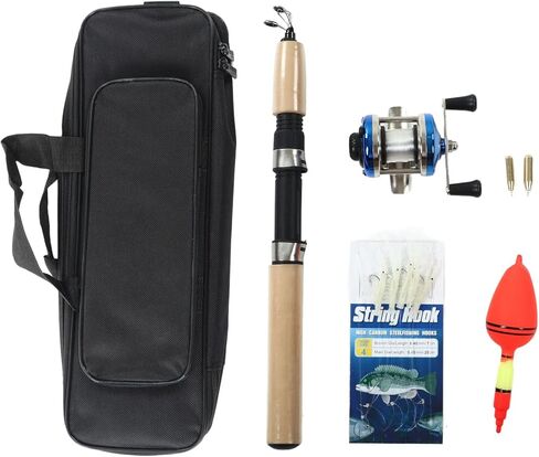 Ice Fishing Rod Set Durable Portable with Reel for Winter Outdoor Activity for Families Plastic Metal Copper Stainless Steel 27.6" Rod in Saudi Arabia