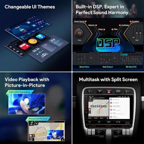 Xtrons Car Stereo لـ Porsche Cayenne مع وحدة فك ترميز الألياف الضوئية ، Android 13 Octa Core 4GB+64GB CAR RADION in Kuwait