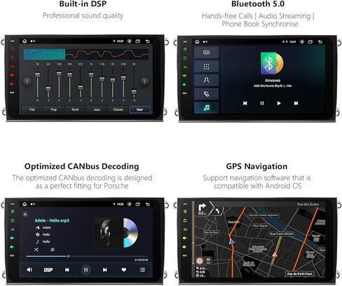 Xtrons Car Stereo لـ Porsche Cayenne مع وحدة فك ترميز الألياف الضوئية ، Android 13 Octa Core 4GB+64GB CAR RADION in Kuwait