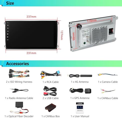 Xtrons Car Stereo لـ Porsche Cayenne مع وحدة فك ترميز الألياف الضوئية ، Android 13 Octa Core 4GB+64GB CAR RADION in Kuwait