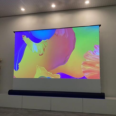 شاشة عرض VJ-MWhite بمحركات مرتفعة الأرضية مقاس 72 بوصة، شاشة عرض بيضاء بدقة 8K/4K UHD، تدعم نسب أبعاد متعددة، وطرق تحكم متعددة، وتصميم مضاد للقرص ومقاوم للغبار in Kuwait